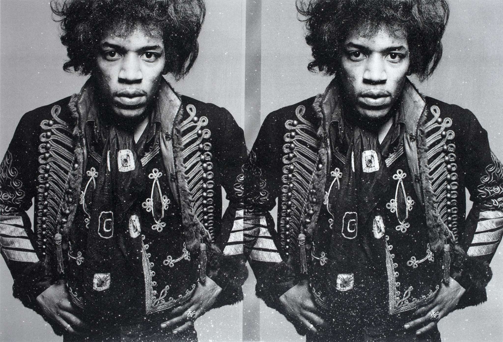 Hendrix wild thing triptych (wild white) 2023. russell young.