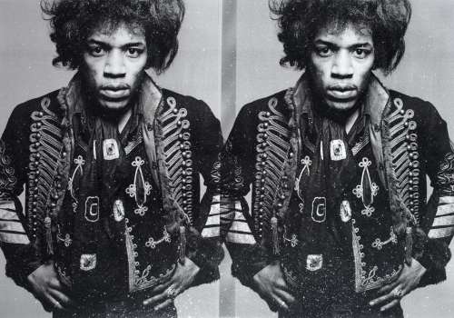 Hendrix wild thing triptych (wild white) 2023. russell young.