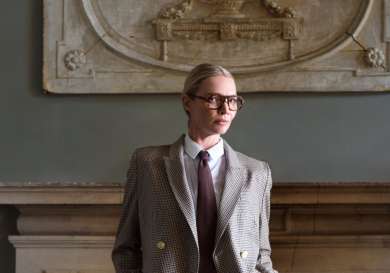 Portrait of jodie kidd wearing holland cooper.