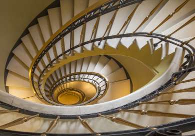 Spiral staircase at hotel cafe royal.