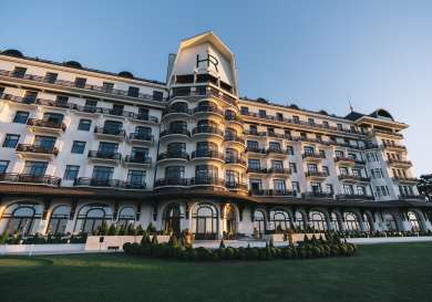Exterior of hotel royal at evian resort.