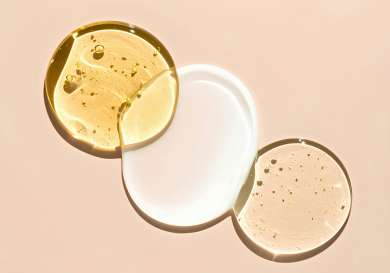 Trio of face serums and creams.