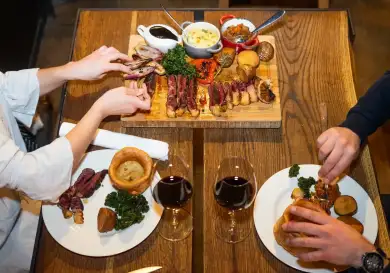 Two people dining at sagardi restaurant.