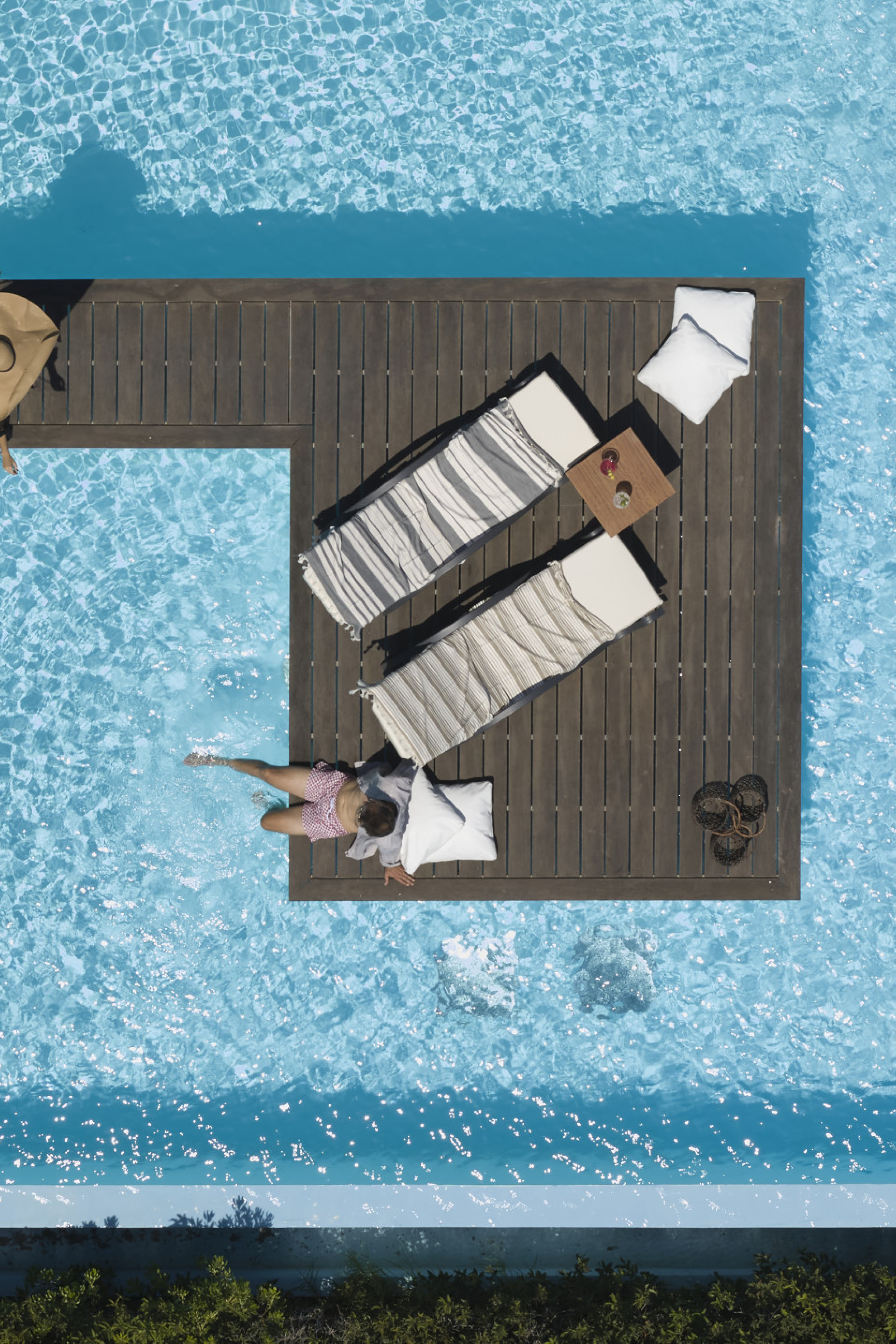 aerial view of swimming pool at rhodes hotel
