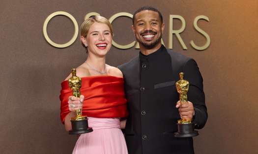 Jessie buckley and michael b jordan at the oscars.