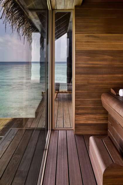 The Sybarite Maldives Edition - ESPA spa at JOALI Resort Maldives outside ocean beach.