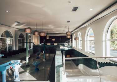 Photo of slide in luxury hotel .