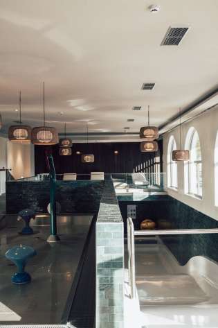 Photo of slide in luxury hotel .