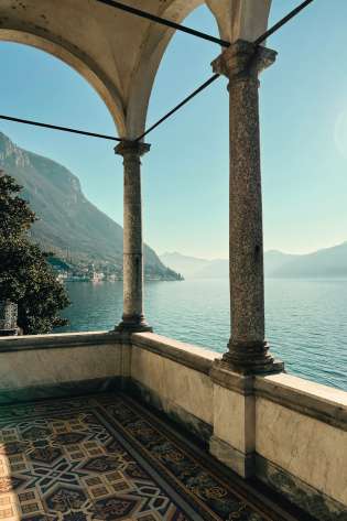 Lake como property with balcony.