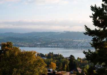 View of lake zurich in switzerland .