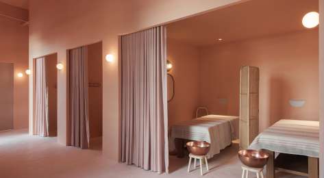 Treatment room inside hotel spa.