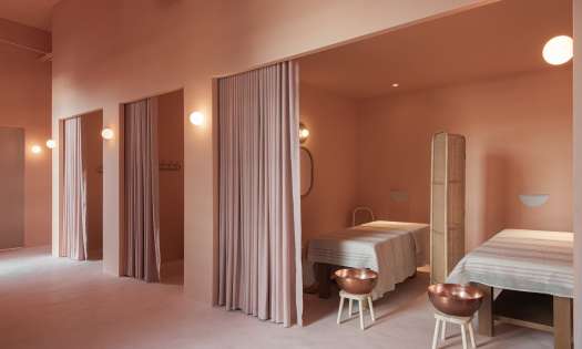 Treatment room inside hotel spa.