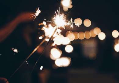 Lit sparklers.
