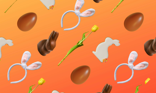 Composition image featuring easter-related things .