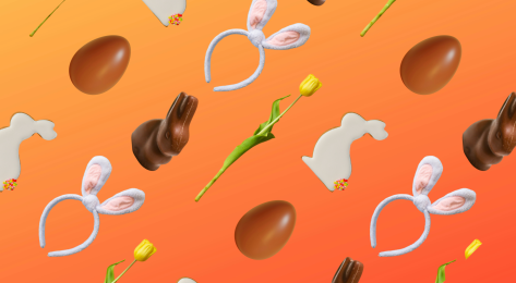 Composition image featuring easter-related things .