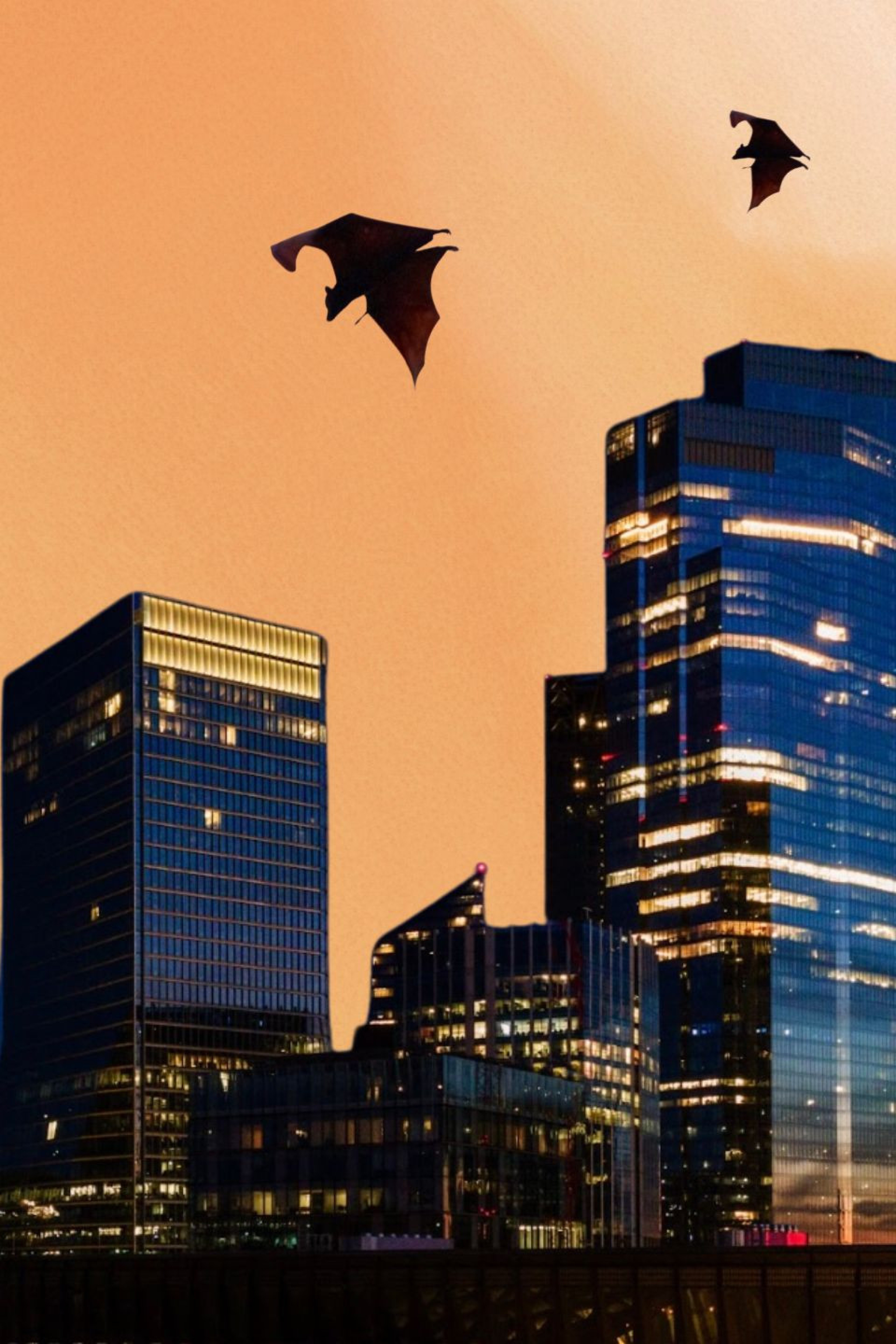 london skyline with bats