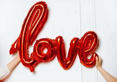 Red 'love' balloon .