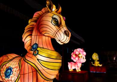 Horse-shaped lantern for lunar new year .