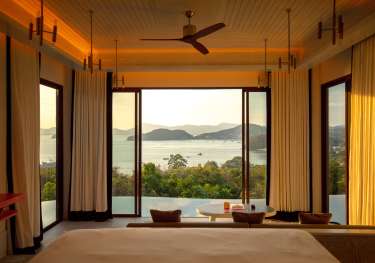Sri panwa suite with view of the ocean.