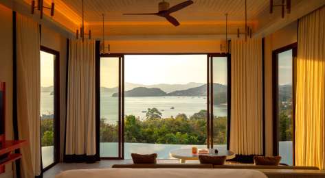 Sri panwa suite with view of the ocean.