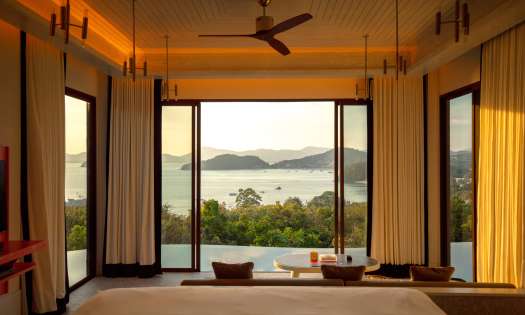 Sri panwa suite with view of the ocean.