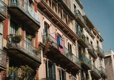 Close-up of apartments in madrid .