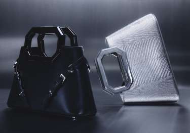 Black and silver bag .