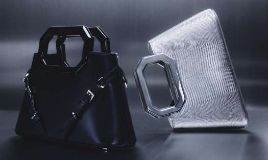 Black and silver bag .