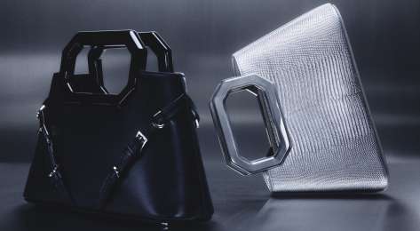 Black and silver bag .