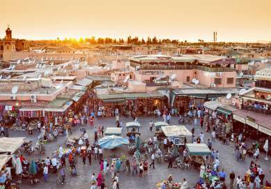 View of marrakech market .