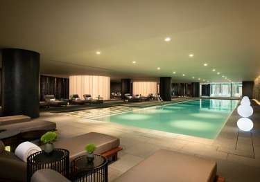 Hotel indoor swimming pool.