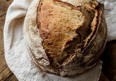Freshly baked bread .
