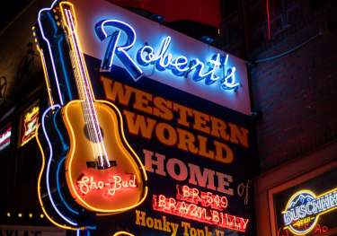 Nashville signage with guitar.