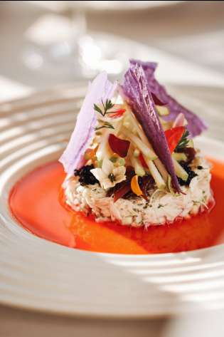 Seafood dish at hotel in the maldives.