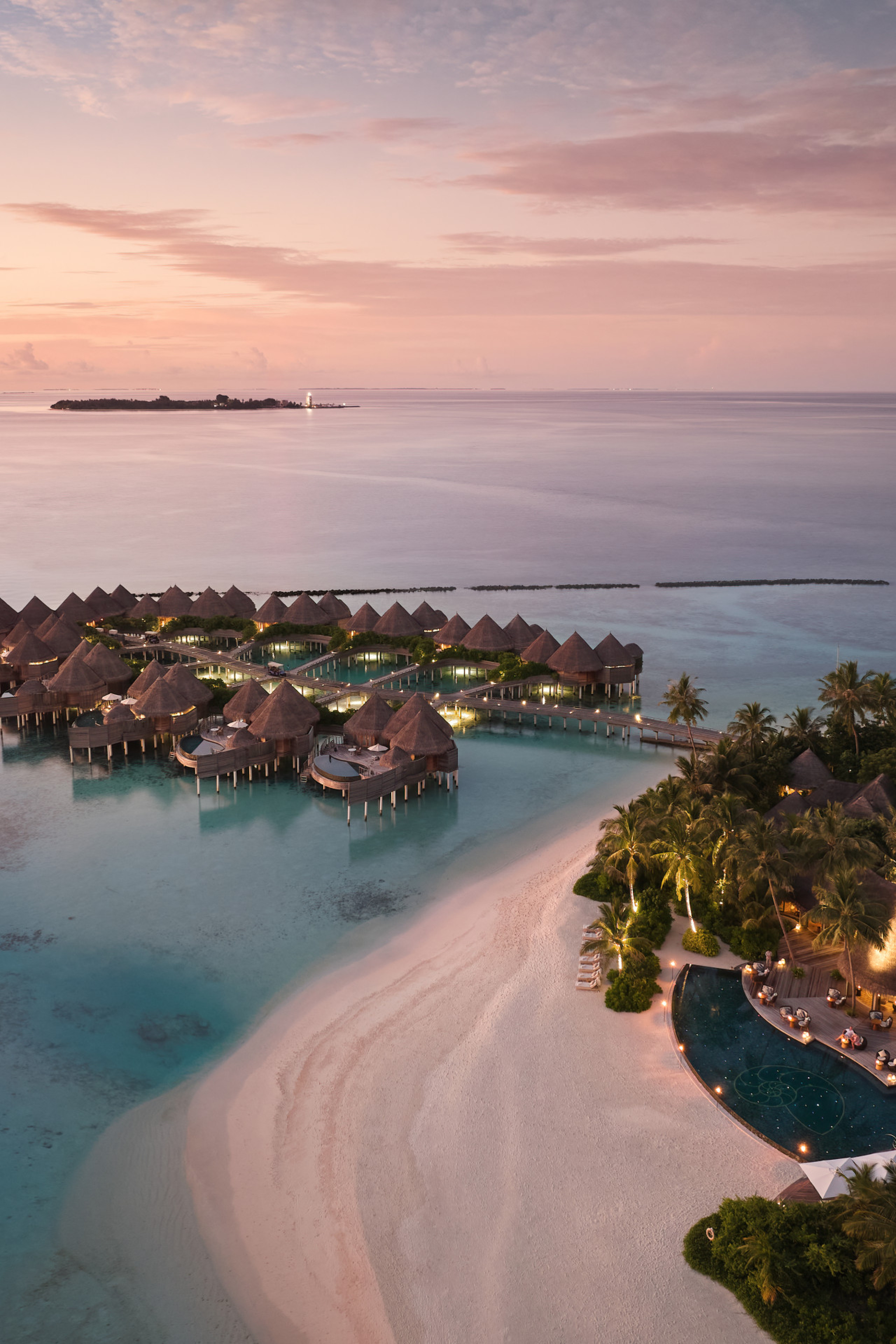 aerial view of the nautilus hotel in the maldives