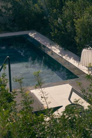 Swimming pool at hotel room.