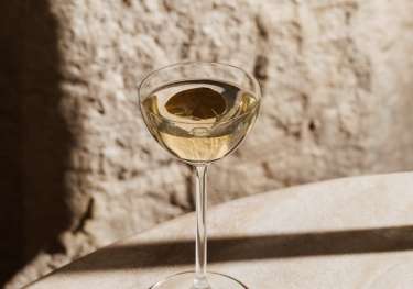Olive oil dirty martini from London restaurant.