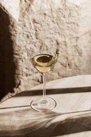 Olive oil dirty martini from London restaurant.