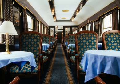 Carriage interior of orient express .