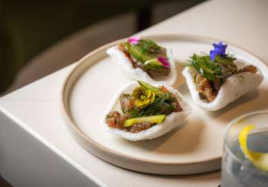 Fish starter at orion restaurant .