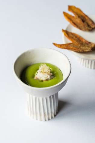 Chilled courgette soup at osip.