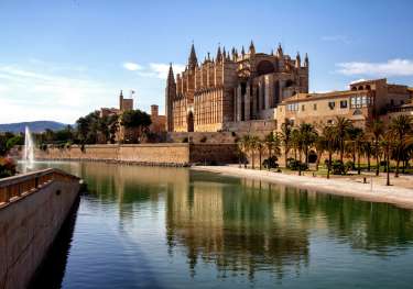 View of palma de mallorca cathedral.