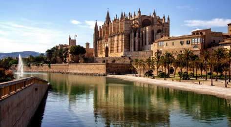 View of palma de mallorca cathedral.