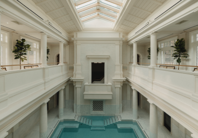 Hotel spa area with swimming pool .