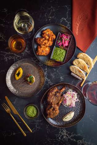 Above image of three different dishes at The Pem.