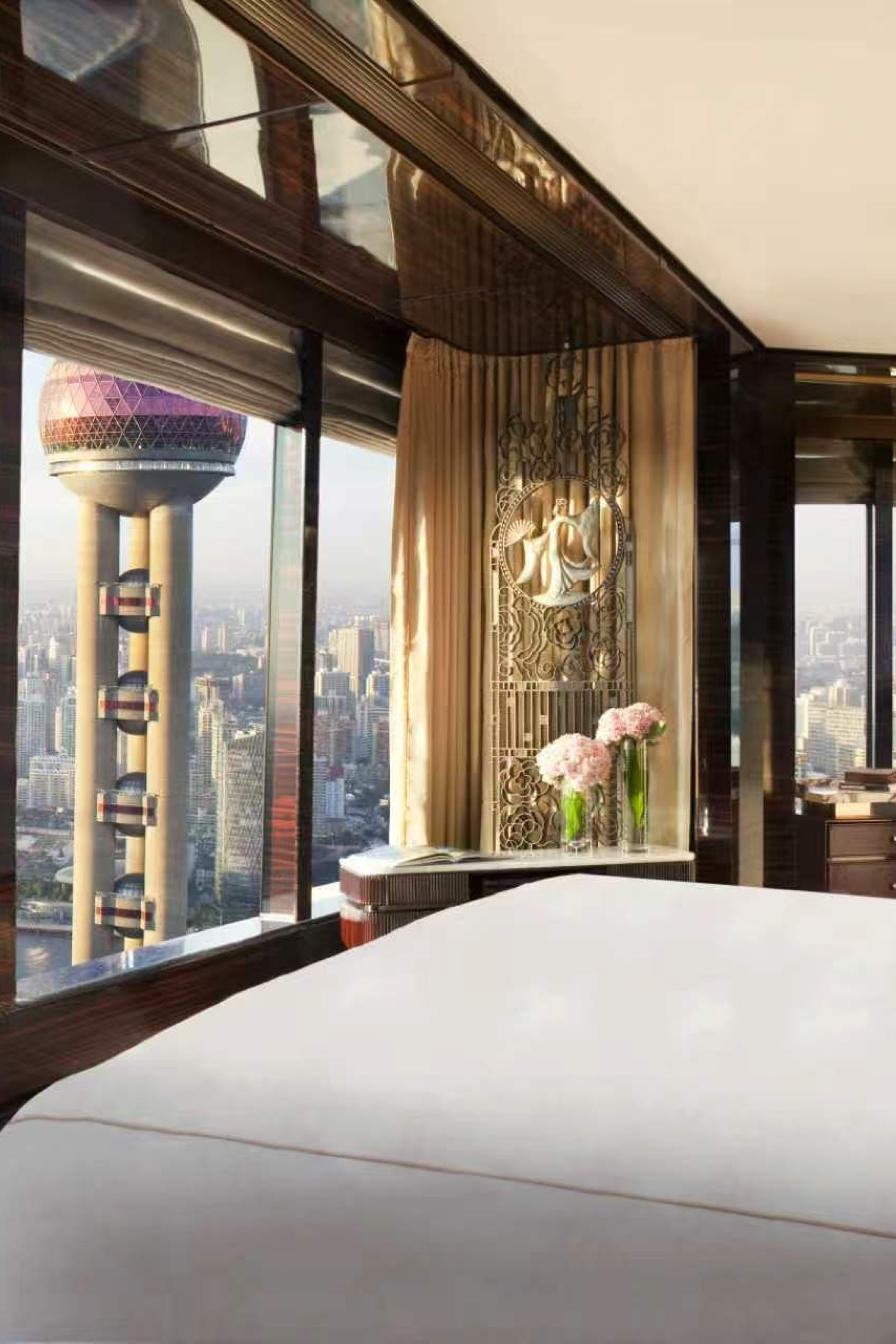 suite at hotel with skyline views