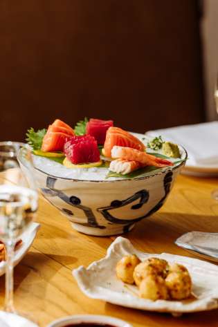 Fresh sushi from roka restaurant .