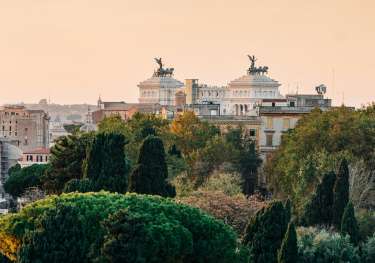 Trees and buildings in rome.