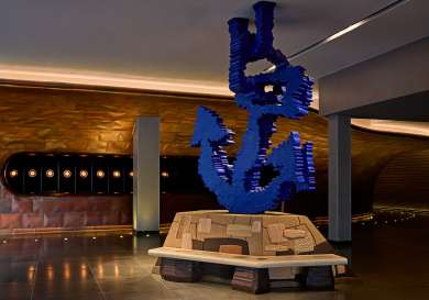 Anchor installation inside sea containers hotel .
