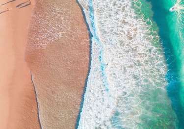 Aerial view of beach.